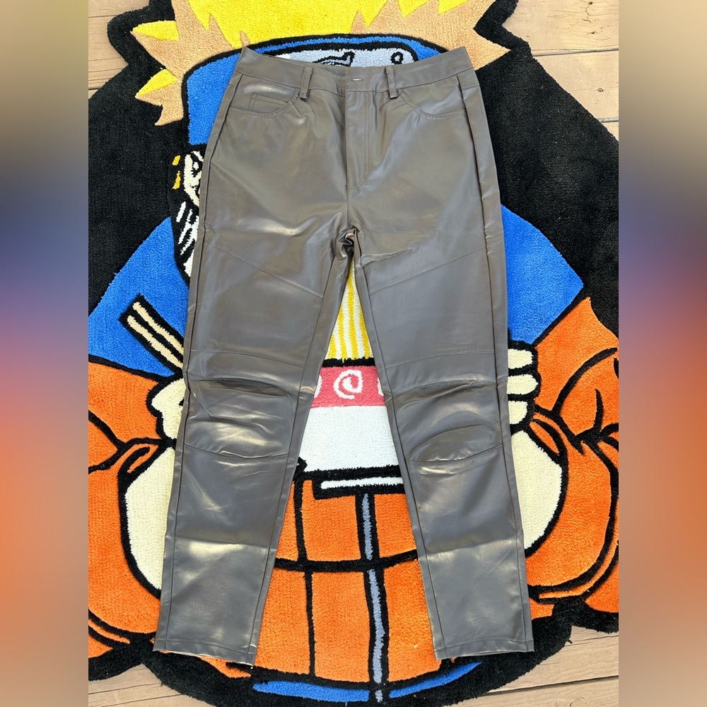 Brown leather pants